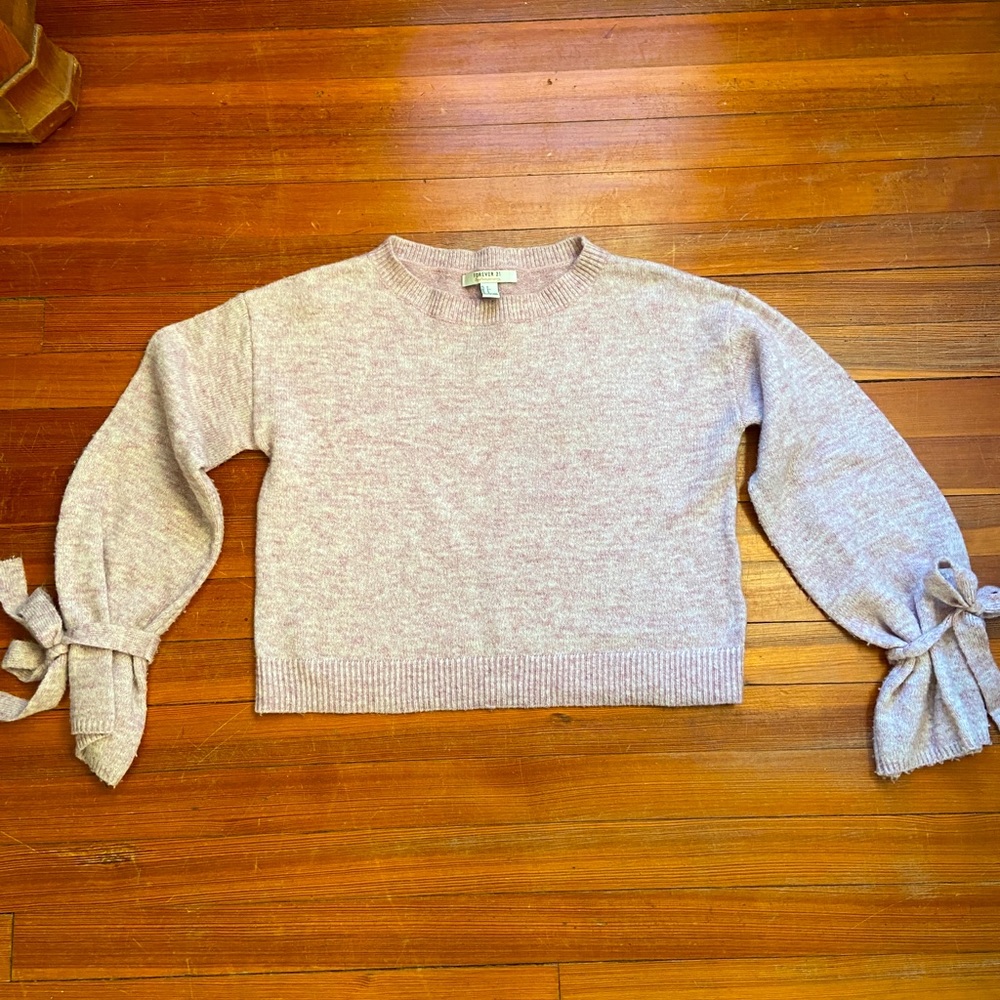 cropped sweater with bow detail